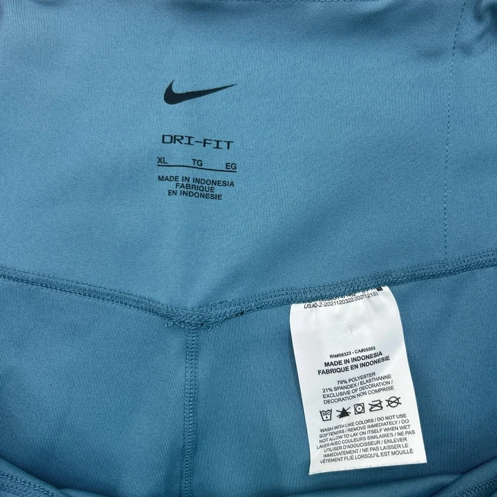 Nike Dri-FIT Womens XL Teal Blue High Rise Biker Athletic Shorts